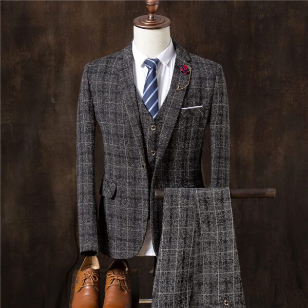 Men 3 Pieces Suit Set Men Wedding Suits Groom Tuxedos - Image 2