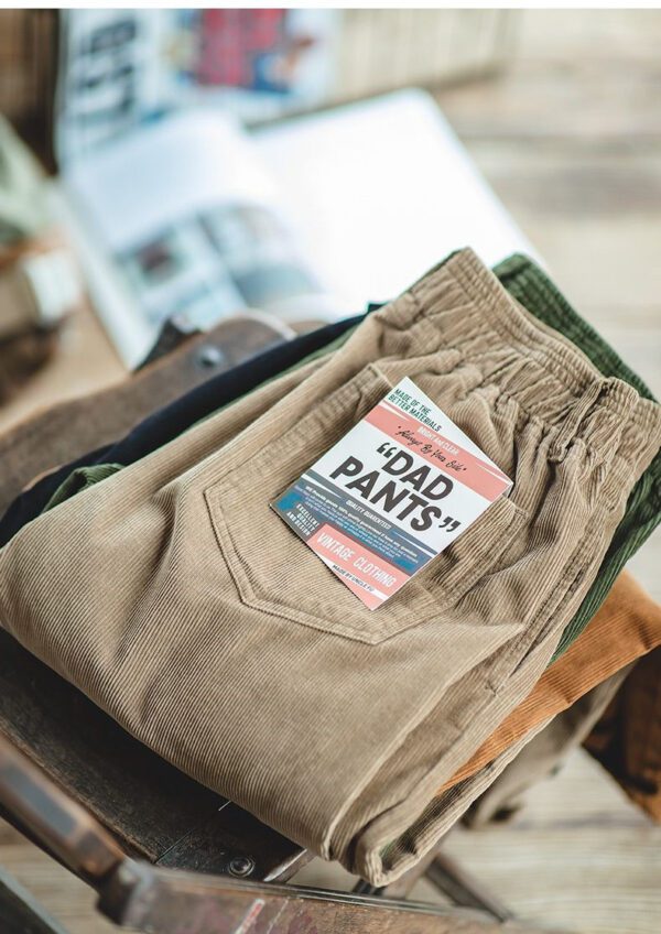 Maden Vintage Brown Corduroy Pants Men Solid Harajuku Straight  Pant Cargo Retro Casual Streetwear Trouser Safari  Bottoms - Image 7