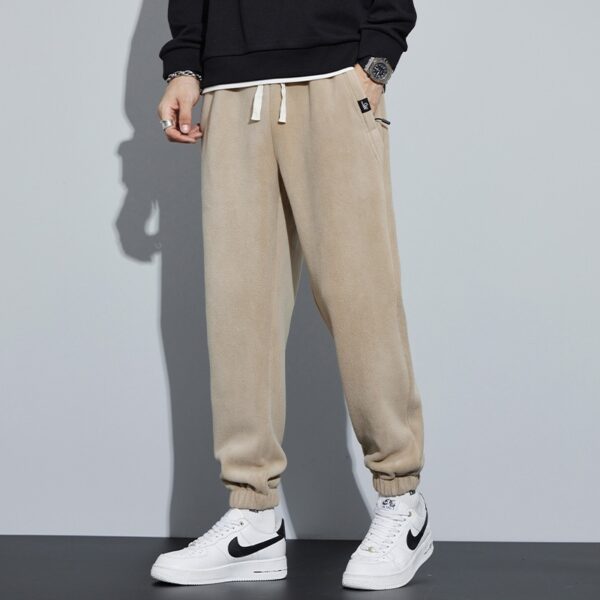Thickened Outer Wear Loose Double-sided Velvet Ankle-tied Sports Pants For Men - Image 6