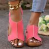 New Summer Wedges Sandals With Elastic Band Design Casual Fish Mouth Shoes For Women - Image 9