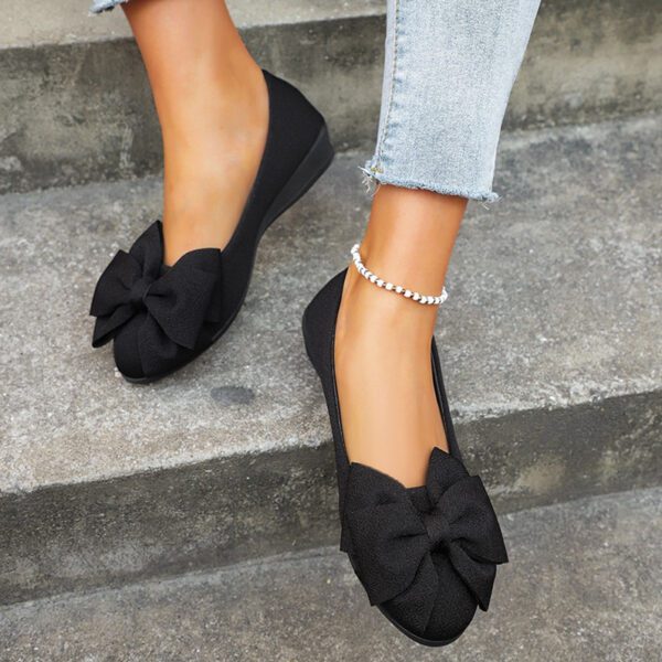 New Bowknot Flats Shoes Fashion Casual Round Toe Slip-on Shoes Loafers For Women - Image 6