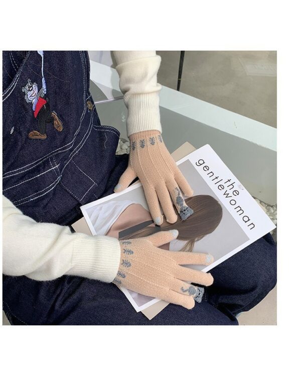 Christmas Red Finger Gloves For Women - Image 9