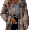 Women's Fashion Jacket Button Plush Coat - Image 4