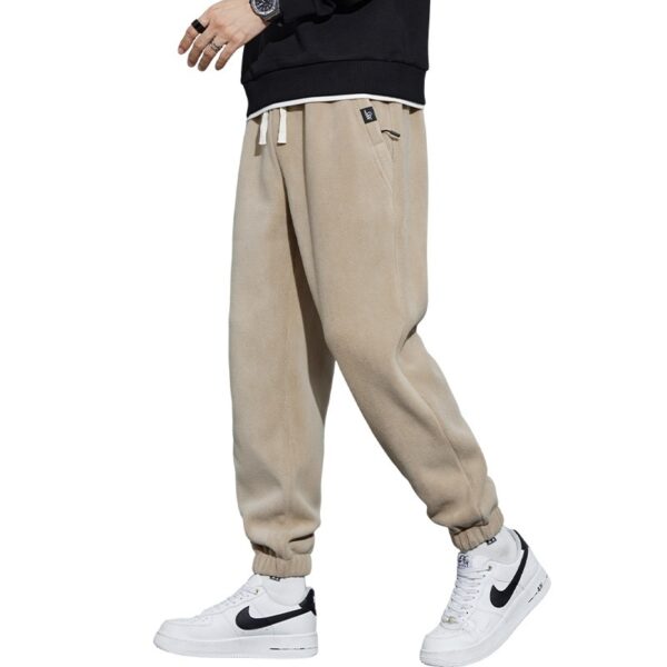 Thickened Outer Wear Loose Double-sided Velvet Ankle-tied Sports Pants For Men - Image 2