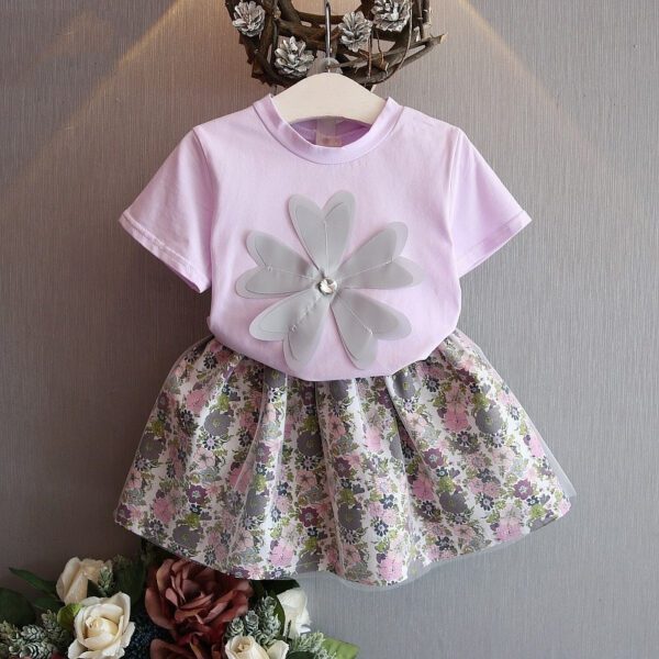 Kids Baby Girls Clothing Sets Summer TShirtsskirt Clothes - Image 7