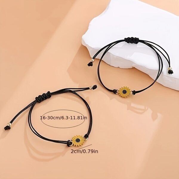 Sunny Days Ahead - Adjustable  Sunflower Charm Bracelet Set - Image 8