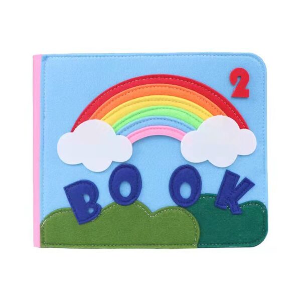 Felt Busy Board Children 3D Three-dimension Educational Learning Non-Woven Rainbow Early Education Story Book - Image 2