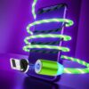 Compatible with Apple, Flowing Ligh Magnetic Streamer Data Line Cable for Iphone Android Typec - Image 5