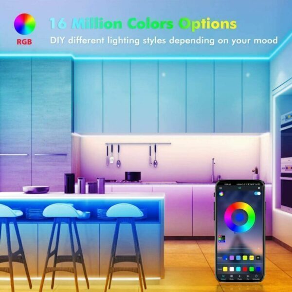 BRAND NEW 5050 RGB LED Strip Bluetooth Remote Lights TV Back Lights For Bar Room - Image 7