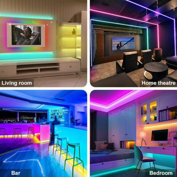 BRAND NEW 5050 RGB LED Strip Bluetooth Remote Lights TV Back Lights For Bar Room - Image 3
